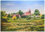 "Uckermärkisches Dorf" 50 x 70 cm  (verkauft)