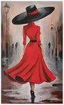 "Lady in red"  40 x 20 cm