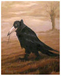 "Mystischer Rabe"  30 x 24 cm (verkauft)