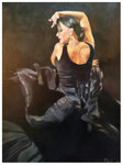 "Flamenco schwarz"  40 x 30 cm (verkauft)