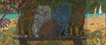 "An der Küste", 1990, Öl auf Leinwand, 200x480 cm, Tretjakow- Galerie Moskau