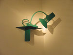 "Lampe", 2001, Sperrholz durchbrochen und Lackfarbe, 36x44x12 cm