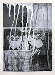 Ohne Titel, Monotypie, Linoldruck und Acrylfarbe auf Karton, 29,0 x 21,0 cm, 2013