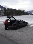 Der Parkplatz unterhalb des Kogler Bauern.