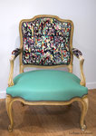 Fauteuils style Louis XV tissu Oasis n°2 Zéphyr&Co