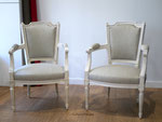 Fauteuils Louis XVI. Tissu Luciano Marcato Cuba Libre Lichene