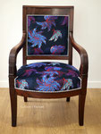 Fauteuil Restauration, tissu Zéphyr & Co Wind n°3, clous Houlès Argent
