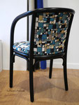 Fauteuil style Baumann vintage, tissu Lalie Design Rubiscube