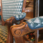 Fauteuil Cabriolet Louis XV. Tissu Villa Nova Tobi Teal