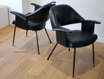Fauteuil de coiffeur vintage années 50/60, réfection en simili cuir 