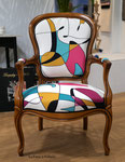 Fauteuil style Louis XV tissu Zéphyr & Co Agata