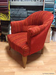 Fauteuil Crapaud à bosse : Réfection complète traditionnelle / Tissus Dörflinger & Nickow