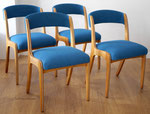 Chaises vintage SELF années 60. Réfection complète, tissu Casal Amara Paon 