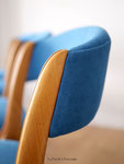 Chaises vintage SELF années 60. Réfection complète, tissu Casal Amara Paon 