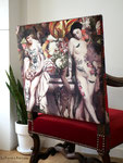 Fauteuil Louis XIII. Réfection complète traditionnelle, tissu La Ligne 29 