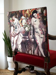 Fauteuil Louis XIII. Réfection complète traditionnelle, tissu La Ligne 29 