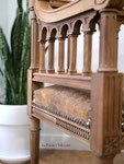 Banquette de style Louis XVI, tissu imitation Cuir Vieilli Casal