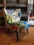 Fauteuil Cocktail : couverture avec le tissu Exochic de Christian Lacroix 