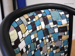 Fauteuil style Baumann vintage, tissu Lalie Design Rubiscube