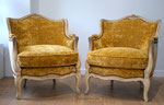 Bergère style Louis XV, tissu Casal Etoile Or