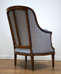 Bergère Louis XVI, réfection complète, tissu Casal Farandole - Coton Bleuet