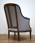 Bergère Louis XVI, réfection complète, tissu Casal Farandole - Coton Bleuet