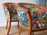 Fauteuils tonneau, tissu Zéphyr & Co Floraison