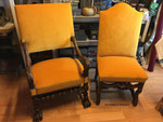 Fauteuil Louis XIII, velours Lemming Luciano Marcato
