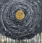 BILD FÜR ALLE RELIGIONEN 2, Acrylfarbe, Marmormehl, Insekten,  auf Lw., 50 x 50 cm