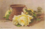 STZF 1259 Cruche en cuivre avec roses blanches