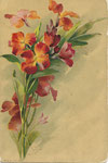 DIV - WBB 1434 Bouquet de fleurs brun-orange, représentant la lettre R