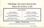 Ath Anonyme [CARTE SOUVENIR  Sabotage des autos allemandes …] Verso