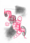 Zeichnung "Kontaktimprovisation Nr. 6" ( 14,8 cm x 21 cm ) 2024