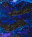 Fekete léptek, 129x114cm, olaj, vászon, 2012