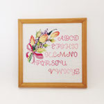 額　109　ステッチ　アルファベット&チューリップ　335×335　￥3,000　＊オリジナルです＊