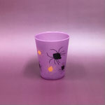 ハロウィン126　カップ　紫くも柄　　100Φ115H　￥400