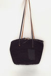 カゴバッグ122　ショルダー革黒ポケット付き　400×270　￥2,400