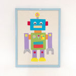 額　184　ロボット水色フレーム　320×420　￥2,000 　＊オリジナルです＊