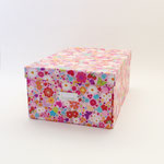 BOX147 　クラフト角花柄ピンク　240×330×140H 　￥800