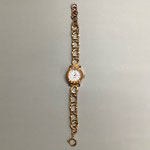 腕時計106　ゴールドハートチェーン白丸フェイス　￥1,200
