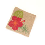 ハワイアン150　コースター　麻ハイビスカス　110×110　＠￥200　＊3枚あります＊