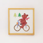 額　202　ステッチBEAR自転車　220×220　￥2,000　＊オリジナルです＊