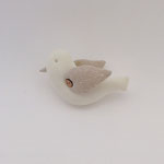 ぬいぐるみ303　鳥　リネン&ステッチレ－ス　120×80　￥500　＊シミあります＊