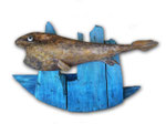 Fisch Boot, 65 x 43 cm, Holz