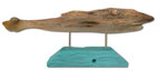 Großer Fisch, Holz, Stein - 93 cm x 39 cm