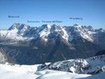 Gegenüber erheben sich der Montasch (2753m), Terrarossa (2420m), Foronon del Buiz (2531m) und Wischberg (2666m)