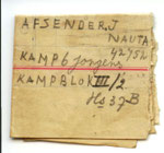 Briefje verstuurd door Jan Nauta omstreeks augustus 1945  vanuit het kamp Tjimahi 6 aan Egberdina Nauta - de Vries  in kamp Tjideng.