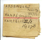 Briefje verstuurd door Jan Nauta omstreeks augustus 1945  vanuit het kamp Tjimahi 6 aan Egberdina Nauta - de Vries  in kamp Tjideng.