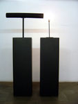 EinBlickDurchBlickLichtBlick / MDF, Schaumstoffrohr, Plastik, Lampe, Glühbirne