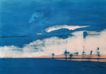 Horizon ( 61 x 43 cm) ; marqueterie contemporaine , 700€